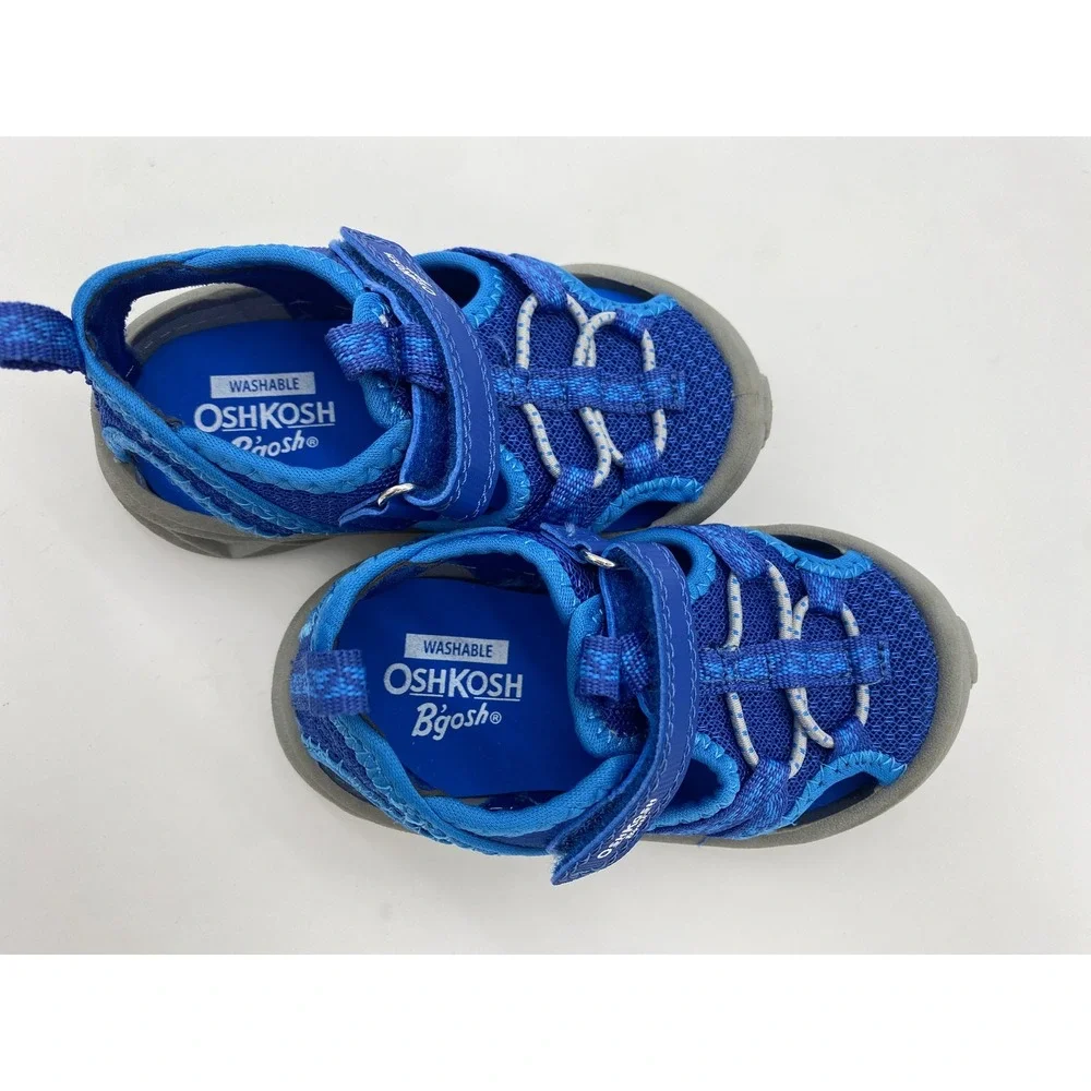 OshKosh Bgosh Kids Blue Mesh Closed Toe Water Sandals Size 7 Washable